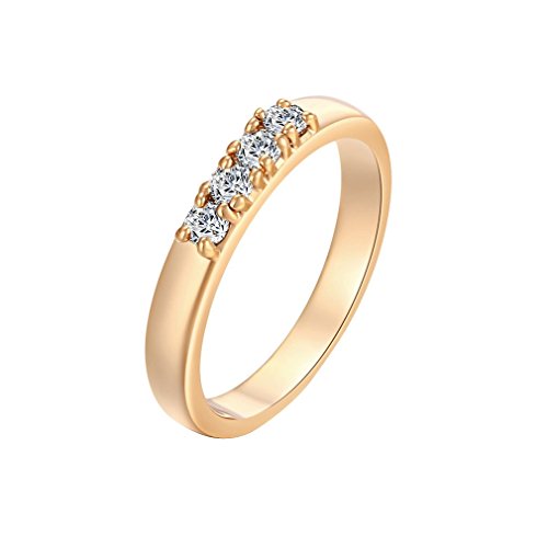 YAZILIND 18K Elegante Clean Clear Weiß Crystal Netter Ring Verpflichtungs Gold überzogen Nizza Geschenk Zirkonia 6.5 von YAZILIND