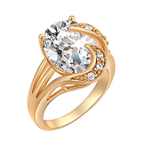 YAZILIND 18K Elegante Gorgeour Solitaire Crystal Weiß Ring Partei Frauen Gold überzogenes Present 8 von YAZILIND