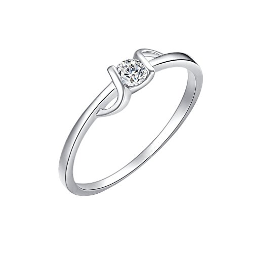 YAZILIND 18K Solitaire Ring Schöne Braut Auswahl elegantes weißes Silber überzogene neue 6.5 von YAZILIND