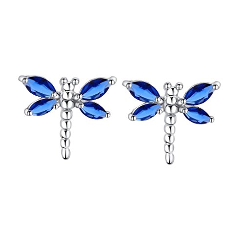 YAZILIND 18K Vogue Vergoldet überzogenes Zirkonia nette blaue Libelle Bolzen Ohrringe für Frauen Schmuck Geschenk von YAZILIND