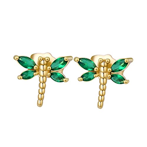 YAZILIND 18K Vogue Vergoldet überzogenes Zirkonia nette grüne Libelle Bolzen Ohrringe für Frauen Schmuck Geschenk YAZILIND 18K Vogue Vergoldet überzogenes Zirkonia nette grüne Libelle Bolzen Ohrringe für Frauen Schmuck Geschenk von YAZILIND