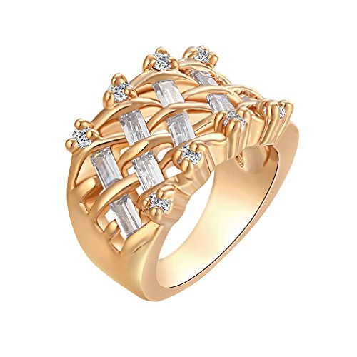 YAZILIND 18K eleganter herrlicher Entwurf Crystal Weiß Ring Decration Zirkonia Schmuck Frauen Zirkonia 9 von YAZILIND