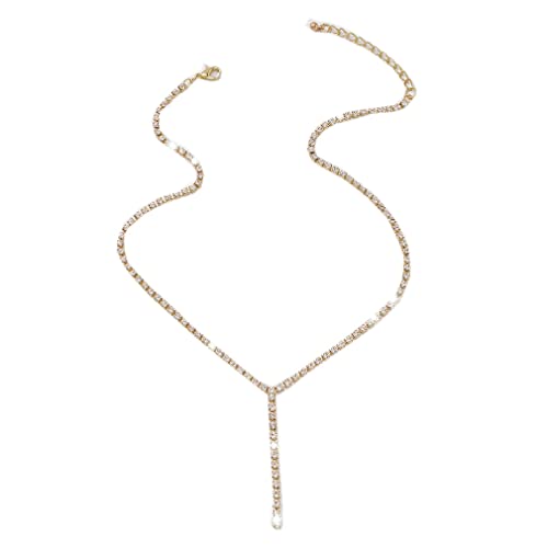 YAZILIND Anhänger Halskette Frauen Clavicle Strass Vergoldet Vintage Party Hochzeit Geburtstag Geschenk (Golden) von YAZILIND