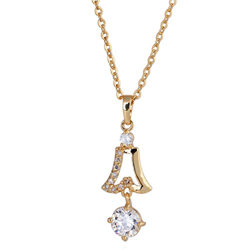 YAZILIND Anhänger Halskette mit Glocke Form Zirkonia Vergoldet Schmuck für Frauen Jubiläumsgeschenk von YAZILIND