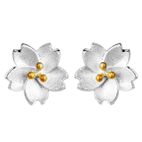 YAZILIND Attraktive Blume Gelb Perlen 925 Sterling Silber Ohrstecker von YAZILIND
