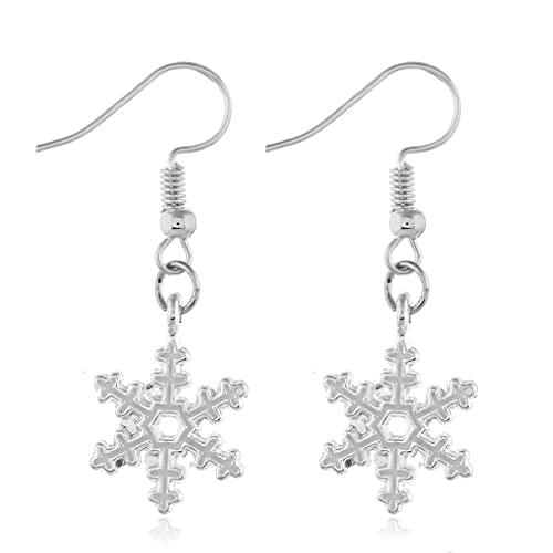 YAZILIND Baumelnde Tropfen-Ohrringe Haken Schneeflocke Weihnachten Damen versilbert Vintage hypoallergene Accessoires von YAZILIND