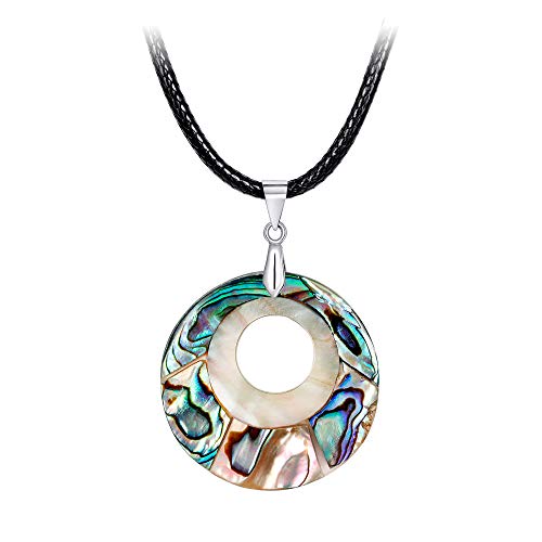 YAZILIND Black Leather Einstellbare KnotMeer Abalone Schale Anhänger Halskette-Legierung Hohlpanzerkette Anniversary für Frauen YAZILIND Black Leather Einstellbare KnotMeer Abalone Schale Anhänger Halskette-Legierung Hohlpanzerkette Anniversary für Frauen von YAZILIND