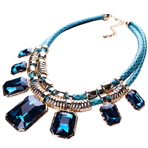 YAZILIND Blau Charm Anhänger Kette Crystal Choker Klobige Bib Anweisung Kurze Halskette Halsband von YAZILIND