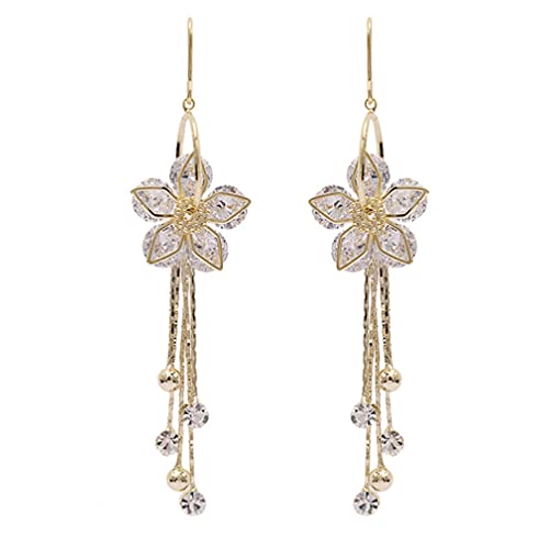 YAZILIND Blumenform Unregelmäßige Quaste Kubikzircon Anhänger Einfache Temperament Ohrringe von YAZILIND