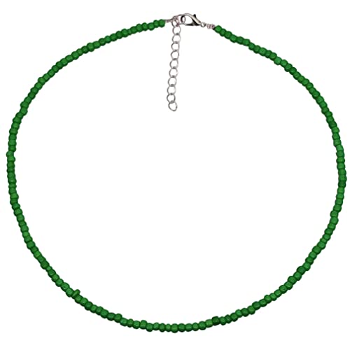 YAZILIND Böhmische Halskette Für Damen Harz Perlen Schlüsselbein Halsband Verlängerungskette Sommer Strand Ethnischer Schmuck (Grün) von YAZILIND