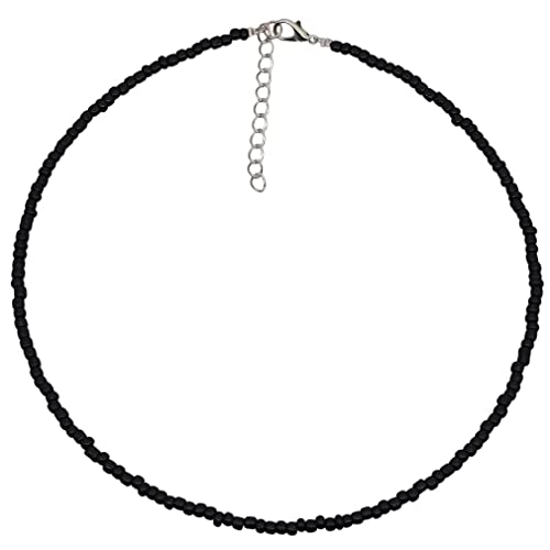 YAZILIND Böhmische Halskette Für Damen Harz Perlen Schlüsselbein Halsband Verlängerungskette Sommer Strand Ethnischer Schmuck (Schwarz) von YAZILIND