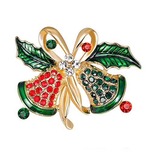 YAZILIND Classy Bell Bow Brosche mit glänzenden Created Crystal Alloy Schmuck für Weihnachten Hochzeit oder Abschlussball von YAZILIND