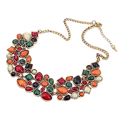 YAZILIND Colorful Kurz Halskettechoker Schellfisch Aussagen Hängende Kristallhalsband Chunk Frauen Vergoldet Chain von YAZILIND