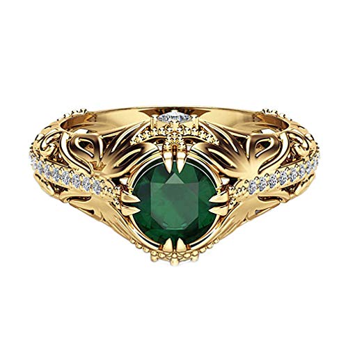 YAZILIND Damen vergoldeter Ring Funkelnde Zirkonia-Bandringe Eleganter Verlobungsschmuck für Frauen 18.8 von YAZILIND