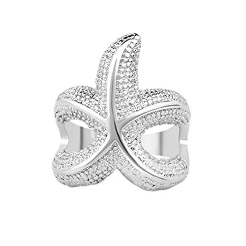 YAZILIND Damenmode Seestern Ring Schmuck für Mädchen Damen Geschenk Ring Schmuck Mädchen Kinder 18.1 von YAZILIND