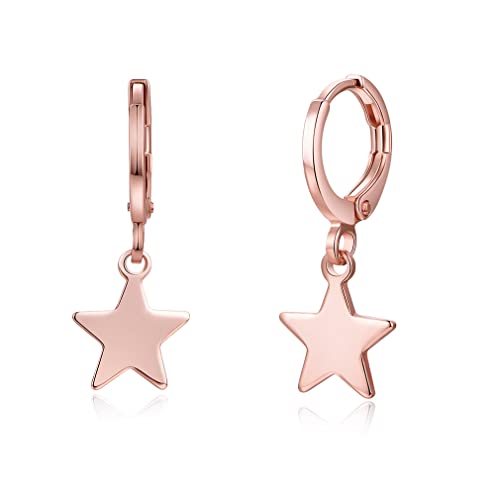 YAZILIND Drop Dangle Ohrringe Star Leverback Damen Freundschaft Geburtstagsgeschenke Mode Verschönert Roségold von YAZILIND