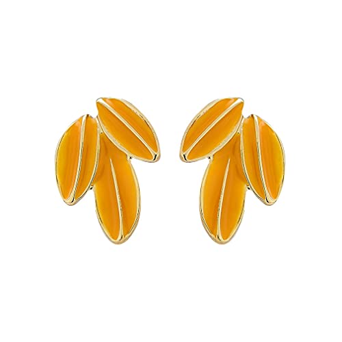 YAZILIND Einfache Ohrclips Blattform Legierung Ohrringe Frauen Mädchen Schmuck (Gelb) von YAZILIND