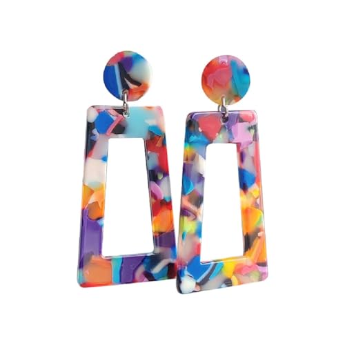 YAZILIND Einfache Persönlichkeit Dangle Ohrring Retro Geometric Resin Acryl Anhänger Anhänger Ohrring Frauen Schmuck Geschenk (Farbe2) von YAZILIND