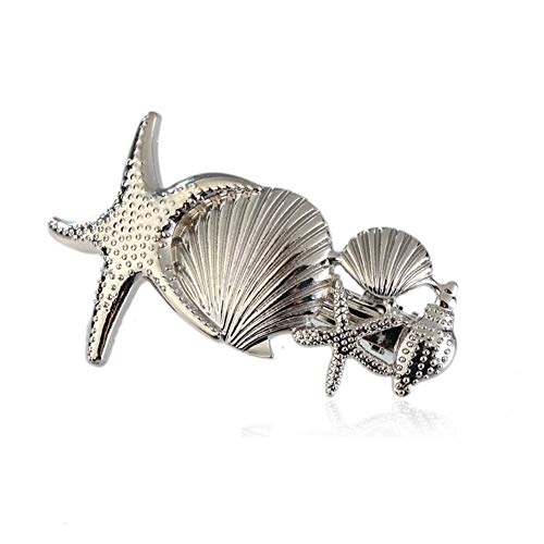 YAZILIND Einfache Starfish Shell Form Frühling Große Haarspangen Haarnadeln Zubehör Exquisite Haarspangen Für Frauen Silber von YAZILIND