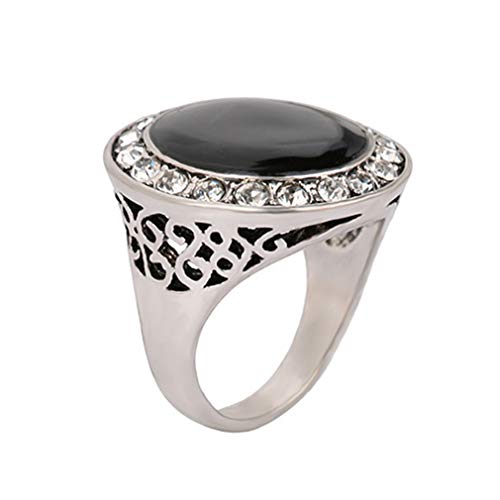 YAZILIND Exquisite Ring Schwarz Edelstein Strass Aussage Ringe Elegante Frauen Partei Schmuck 20,1 von YAZILIND