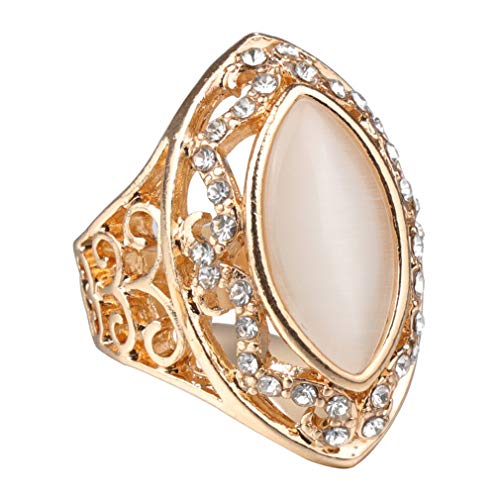 YAZILIND Fashion Retro Übertriebene Raute Edelstein Ring Frauen Hochzeit Erklärung Ringe Schmuck Geburtstagsgeschenk Gold 18,8 von YAZILIND