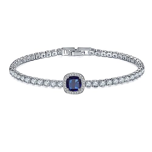 YAZILIND Frauen Cubic Zirkonia Armbänder Stapelbare Elegante Schmuck Freundschaft Präsentieren Party Charm Tennis Armband (Blau) von YAZILIND