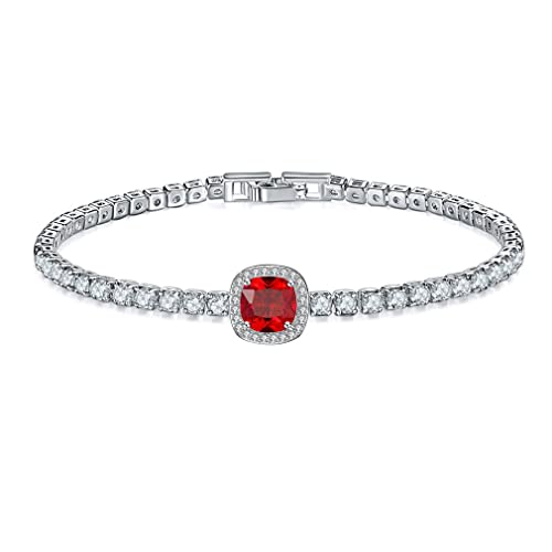 YAZILIND Frauen Cubic Zirkonia Armbänder Stapelbare Elegante Schmuck Freundschaft Präsentieren Party Charm Tennis Armband (rot) von YAZILIND