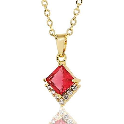 YAZILIND Frauen Halskette Anhänger Strass Kette Vintage Bohemian Clavicle Party Braut Tarnish Resistant Pullover Schmuck (Rot) von YAZILIND