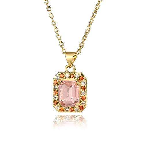 YAZILIND Frauen Halskette Cubic Zirkonia Anhänger Gold plattiert Kette Schlüsselbein Partei einstellbar anlaufen resistent Pullover Schmuck (Golden5) von YAZILIND