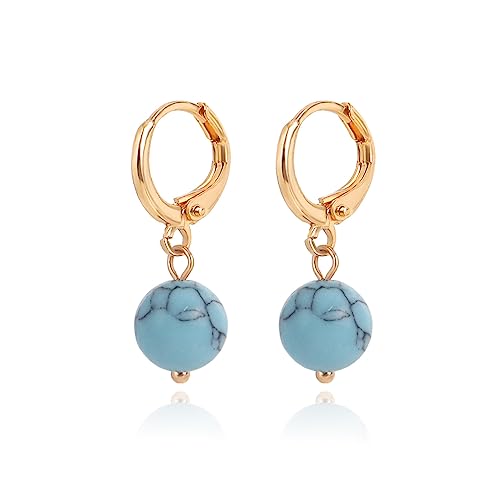 YAZILIND Frauen Leverback Ohrringe Drop Dangle Türkis Vintage böhmischen hypoallergenen leichten Geburtstag Geschenk (blau) von YAZILIND