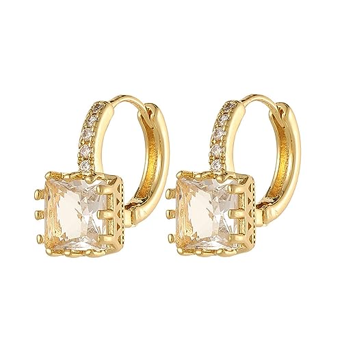 YAZILIND Frauen Ohrringe Leverback Cubic Zirkonia Gold plattiert zierlich Party Schmuck hypoallergen empfindliche Ohren Geschenke (weiß) von YAZILIND
