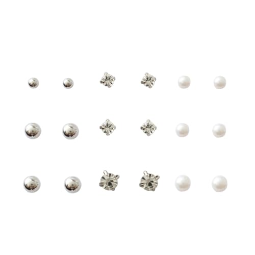 YAZILIND Frauen Ohrstecker Süßwasser Perlen Strass Versilbert Elegant Party Hochzeit Vintage Schmuck Sets von YAZILIND