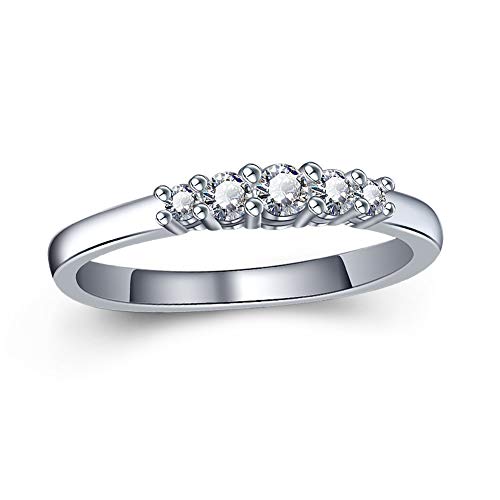 YAZILIND Frauen Silber Überzogene Zirkonia Versprechen Ring Eternity Anniversary Band Größe 17,2 von YAZILIND