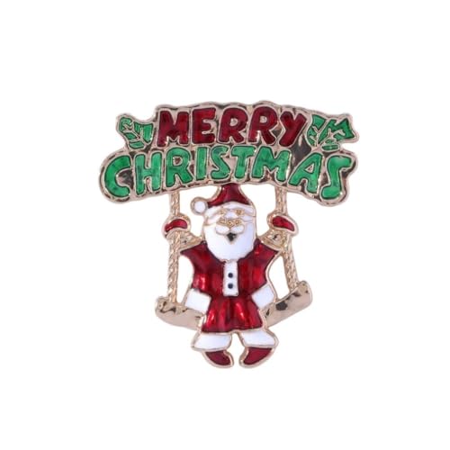 YAZILIND Frohe Weihnachten Brosche Baum Santa Claus Schneemann Kranz Pinguin Bell Badge Weibliche Xmas Corsage Breastpin Schmuck(#6) von YAZILIND