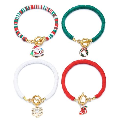 YAZILIND Frohe Weihnachten Multilayer Armband Santa Claus Schneemann Elch Baum Glocke Anhänger Armbänder Urlaub Festival Weihnachten Schmuck für Frauen(#6) von YAZILIND