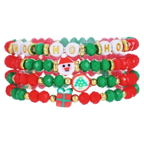YAZILIND Frohe Weihnachten Multilayer Armband Santa Claus Schneemann Elch Baum Glocke Anhänger Armbänder Urlaub Festival Weihnachten Schmuck für Frauen(#7) von YAZILIND