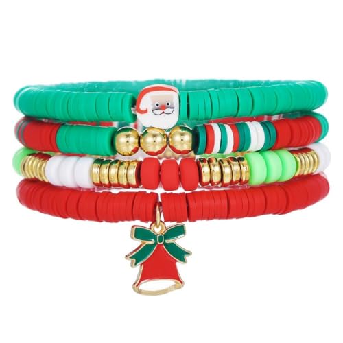 YAZILIND Frohe Weihnachten Multilayer Armband Santa Claus Schneemann Elch Baum Glocke Anhänger Armbänder Urlaub Festival Weihnachten Schmuck für Frauen(#8) von YAZILIND