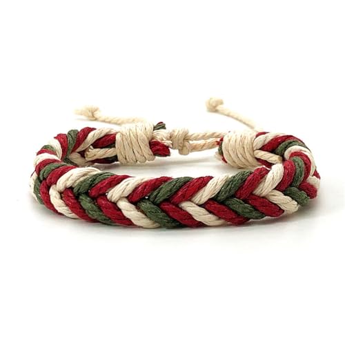 YAZILIND Geschenk für Frauen Armbänder böhmischen bunten geflochtenen Seil einstellbar Vintage Muttertag Schmuck (rot) von YAZILIND