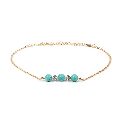YAZILIND Halskette Türkis Halsband Frauen Schlüsselbein Bohemian Vintage Elegant Zierlicher Schmuck von YAZILIND