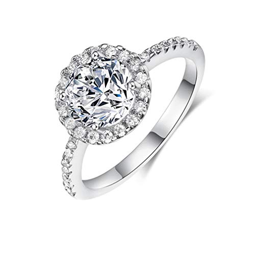 YAZILIND Herz & Pfeil CZ Ring Runde Zirkonia Damen Verlobung Eheringe Frauen Schmuck Geschenk 17.2 von YAZILIND