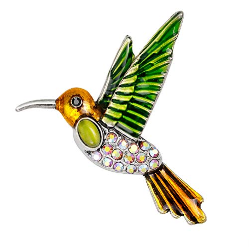 YAZILIND Kolibri CZ entworfen Brosche Clip Strass Brosche Hochzeit Prom Pin für Vintage-Kleidung Dekoration Alloy Schmuck (grün) von YAZILIND