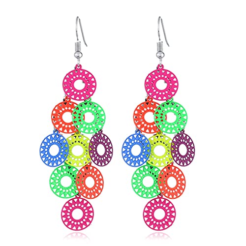 YAZILIND Kreative Funktion Edelstahl Hohles Design Multi-Element Ohrringe Täglicher Schmuck (Kreis # 1) von YAZILIND