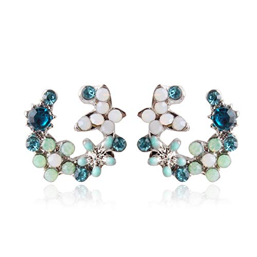 YAZILIND Mädchen Ohrringe Blumen Ohrstecker Cluster 5A Zirkonia Hochwertig Schmuck Passt Alltagskleidung für Damen von YAZILIND