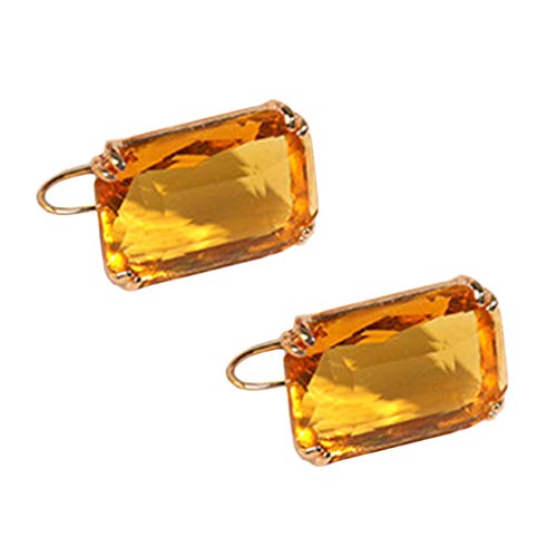 YAZILIND Mode Frauen Einfache quadratische Strass Haken Ohrringe Damen Metalllegierung Ohrring für Frauen Gelb von YAZILIND