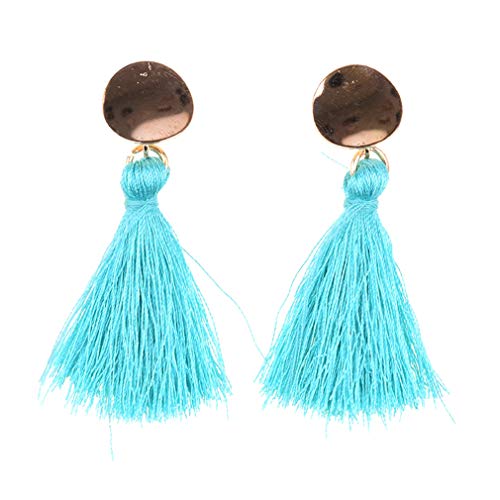 YAZILIND Mode Ohrschmuck Einfache geometrische Quaste Anhänger Tropfen Ohrringe Böhmische baumeln lange Ohrring Damen Geschenk (Blue2) von YAZILIND
