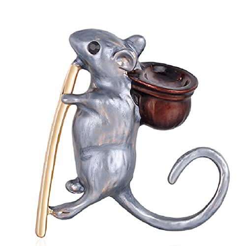 YAZILIND Persönlichkeit Emaille Maus Brosche Mode Legierung Cartoon Tier Corsage Damenbekleidung Accessoires von YAZILIND