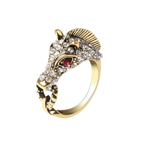 YAZILIND Persönlichkeit Ring Exquisite Pferdekopf Form Edelstein Ringe Frauen Partei Schmuck 18,1 von YAZILIND