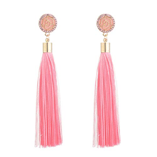 YAZILIND Quaste Ohrringe Bohemian Dangle Drop Ohrringe für Frauen Mädchen Lange Quaste Ohrstecker Frauen Geschenke Pink von YAZILIND