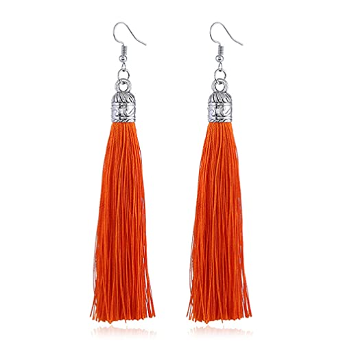 YAZILIND Quaste Ohrringe Bohemian Ethnic Style Angelhaken Baumeln Ohrring Frauen Mädchen Ohrschmuck(Orange) von YAZILIND