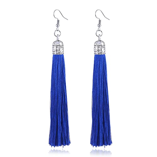 YAZILIND Quaste Ohrringe Bohemian Ethnic Style Angelhaken Baumeln Ohrring Frauen Mädchen Ohrschmuck(Royal Blue) von YAZILIND